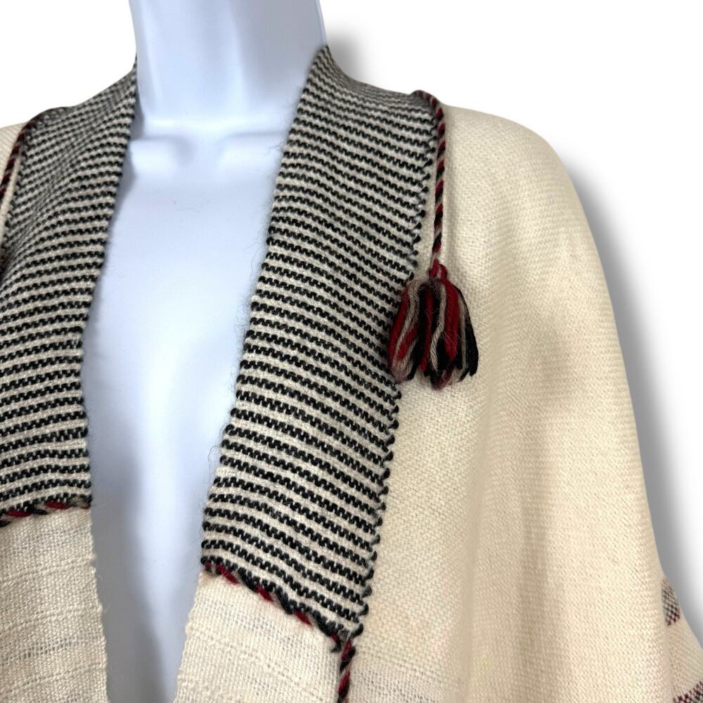Ulla Johnson Sweater Womens O/S Sacha Ethic Tribal Print Baby Alpaca Wrap Kimono - Picture 7 of 11